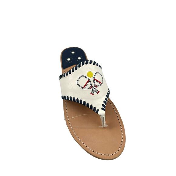 Jack Rogers "Pickleball" Whipstitch Embroidered Thong Sandals Size 11 M NWOB - Picture 6 of 10